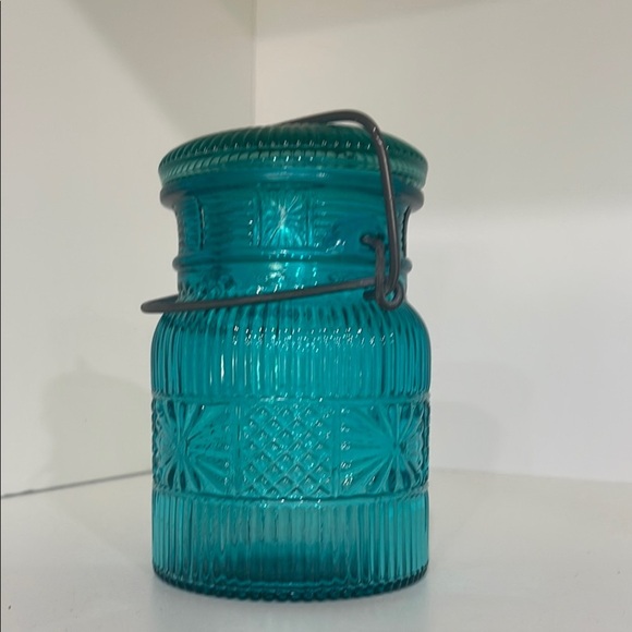 Vintage Avon teal glass storage jar - Picture 5 of 5